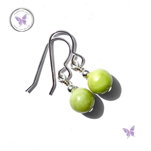 Classical Chrysoprase Silver Earrings